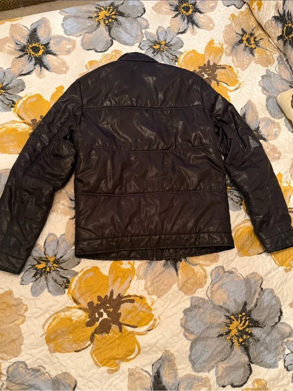 Express Men's Dark Brown Quilted Puffer Jacket